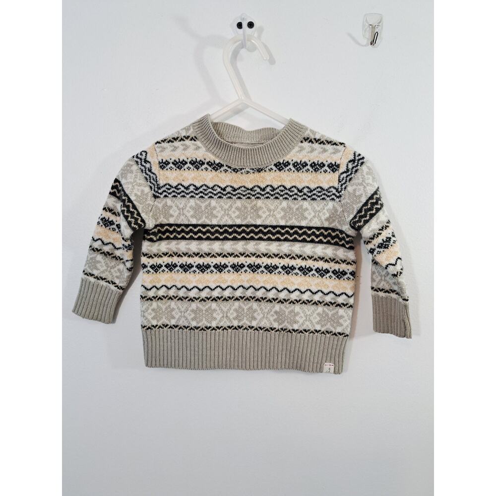 Me & Henry Infant Wool Blend Sweater Gray Yellow 3-6 Mos